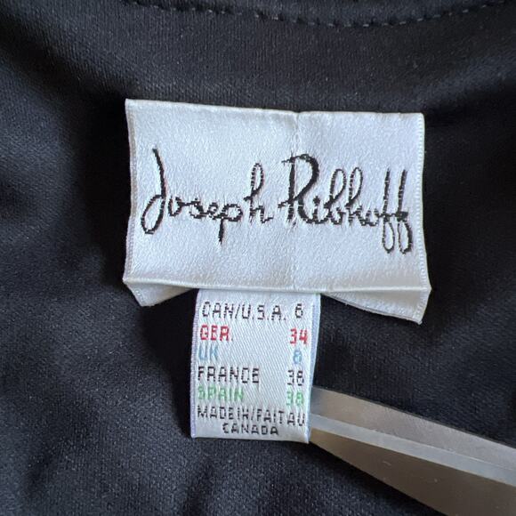 Joseph Ribkoff Jacket Size 6 Texture Full Zip Artsy Blazer Stretch Ruched Sequin - Picture 8 of 12